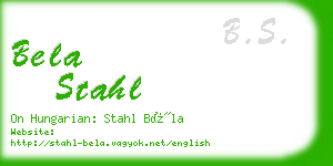 bela stahl business card